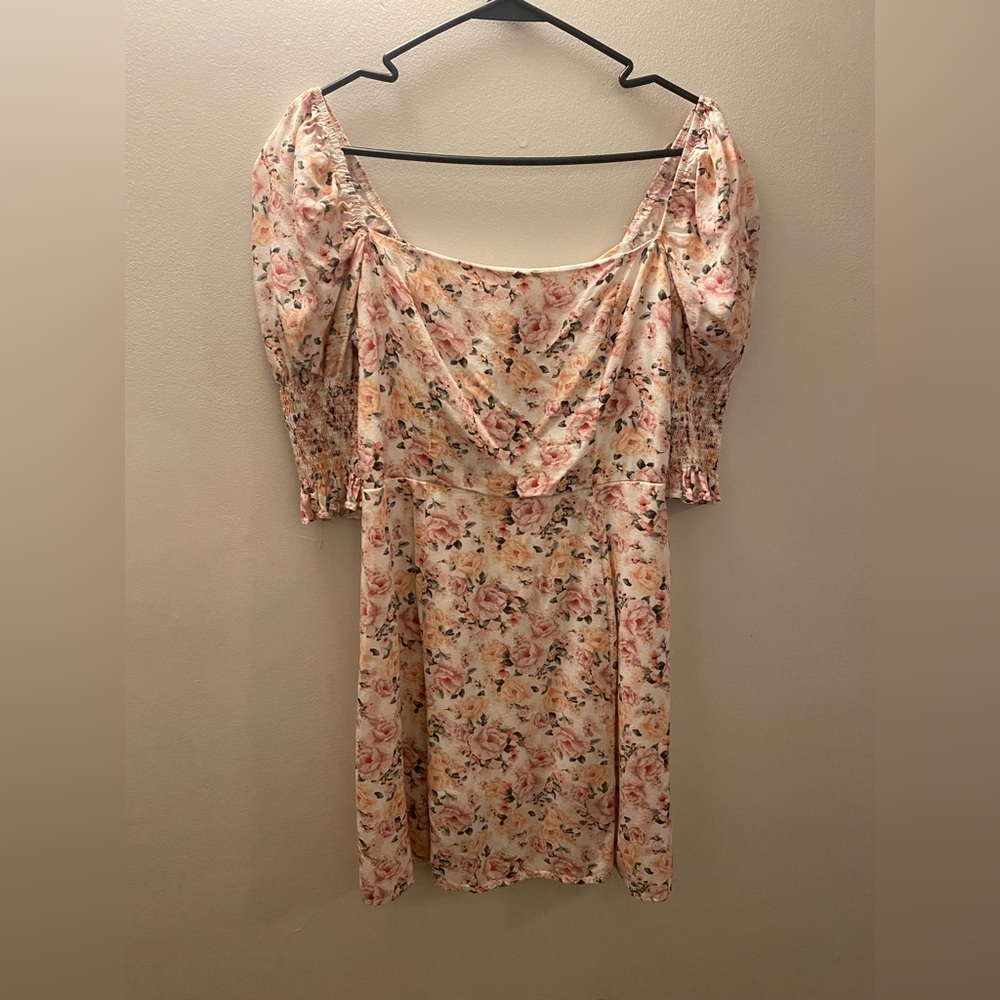 Floral Mini Zip Up Dress
